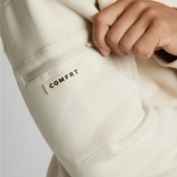 Comfrt Airplane Mode Travel Hoodie - Bone - L - NWT - Picture 4 of 8